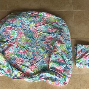 Size twin Lily Pulitzer fitted and flat sheet Colorful Patterned Bedding Set
